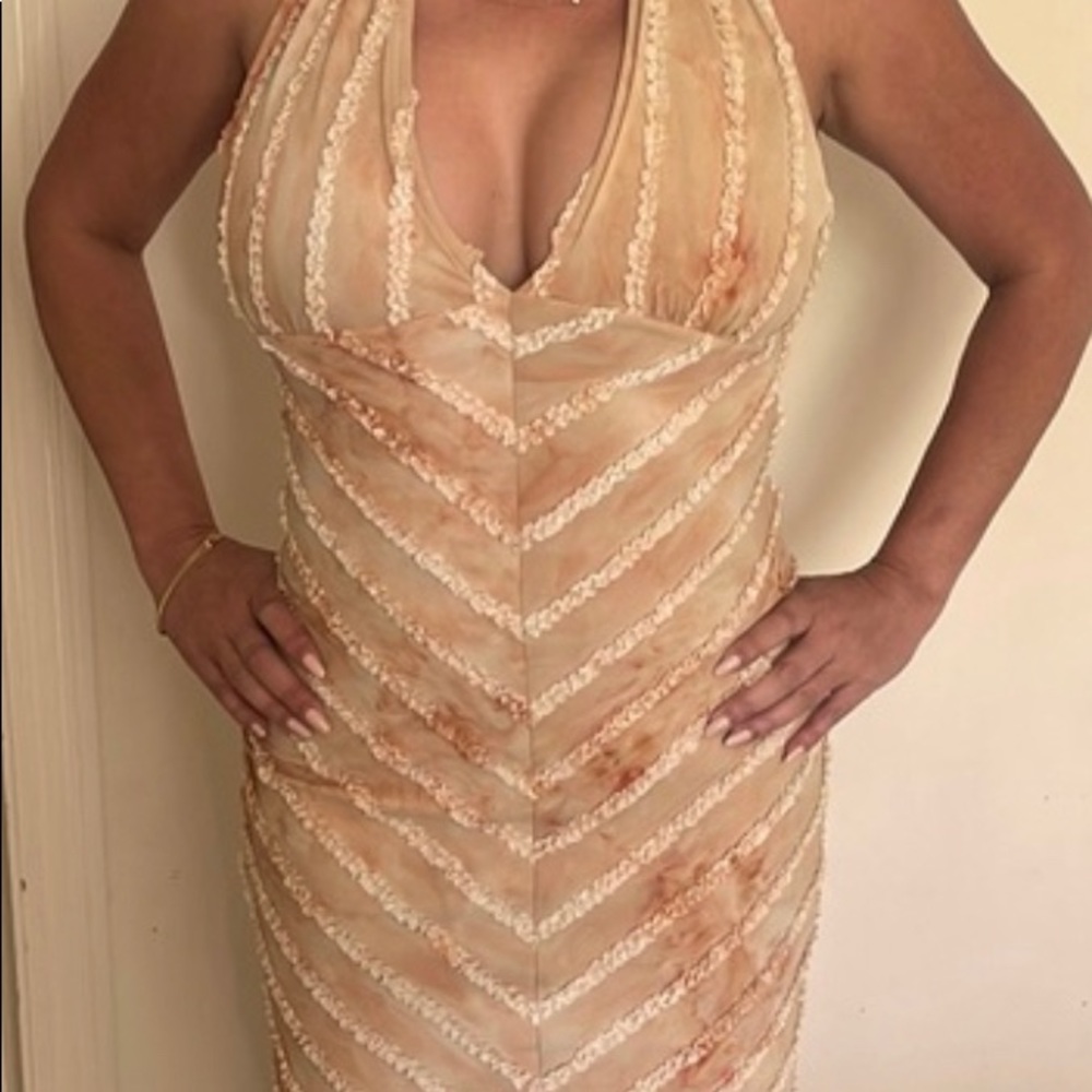 Bisou Bisou 90s vintage halter fitted dress. Worn once/twice. Size Small.